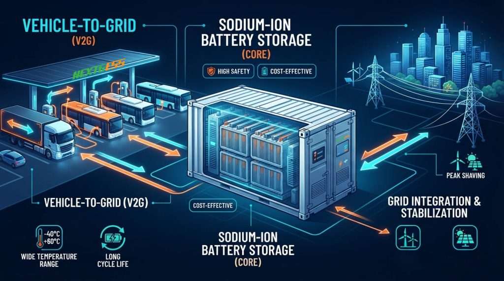 Sodium Ion V2G BESS: Powering Electric Truck and Bus Fleet Applications